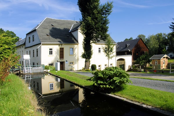 Haus mit Kanal Klopfermühle